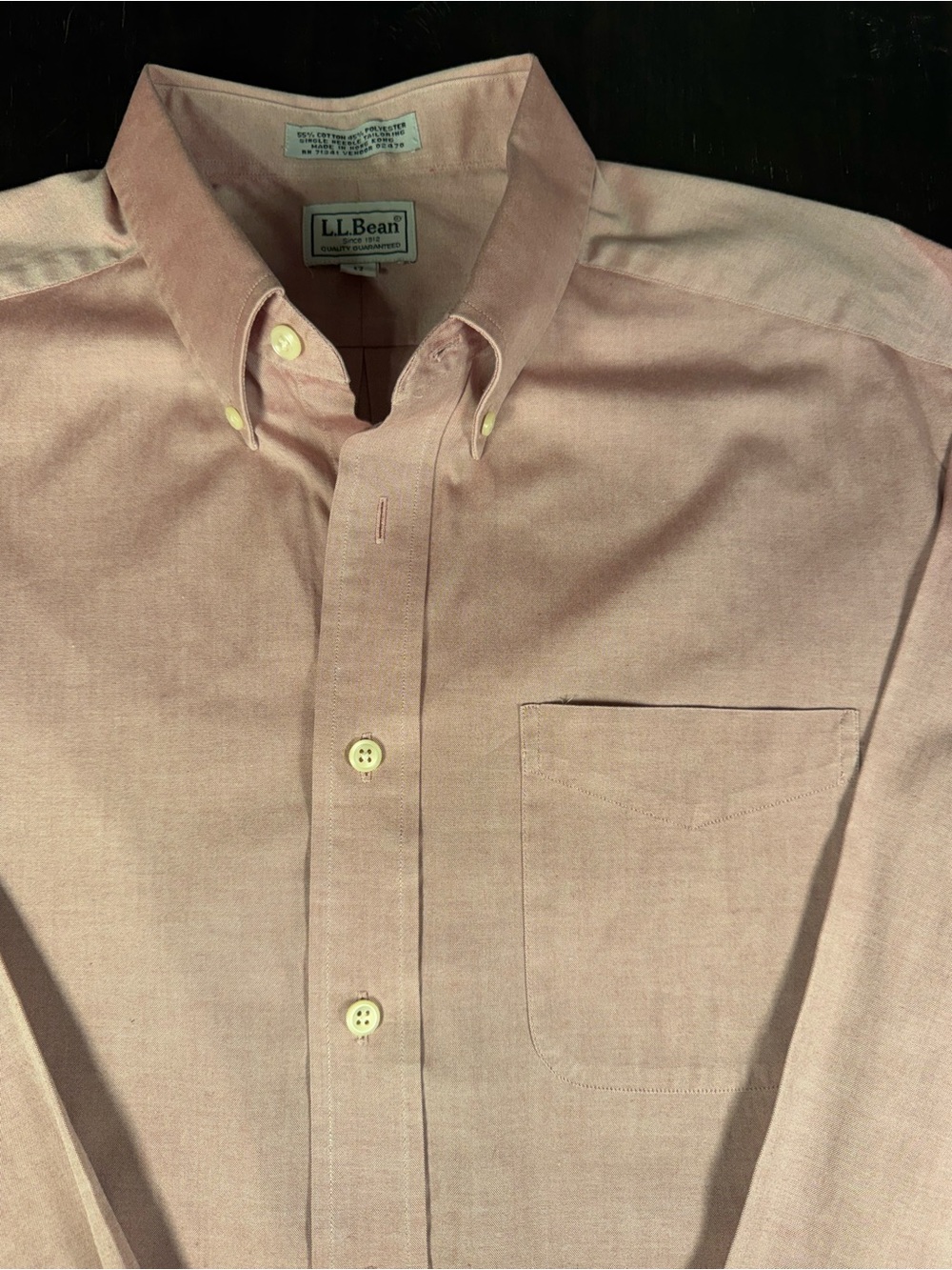 VTG L.L. Bean Men’s Button-Down Dress Shirt - Light Pink 17/36